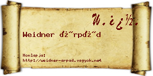 Weidner Árpád névjegykártya